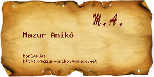 Mazur Anikó névjegykártya